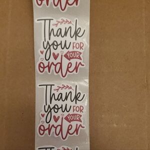 Thank You Stickers Roll - Pink and Black